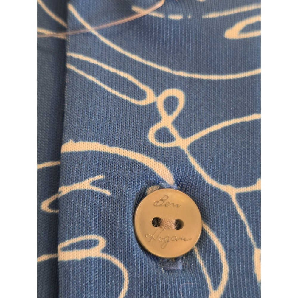 Ben Hogan Men's Linear Flamingo Perf Golf Polo Shirt Lapis Blue UV Sz M NEW! - Picture 12 of 12